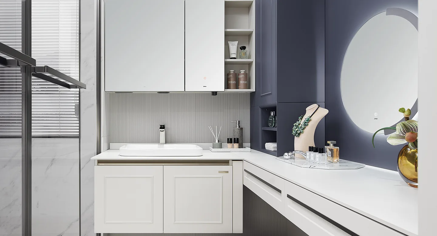 Thiết kế nội thất trọn gói phong cách Filoli Mỹ hiện đại màu xanh dương trắng