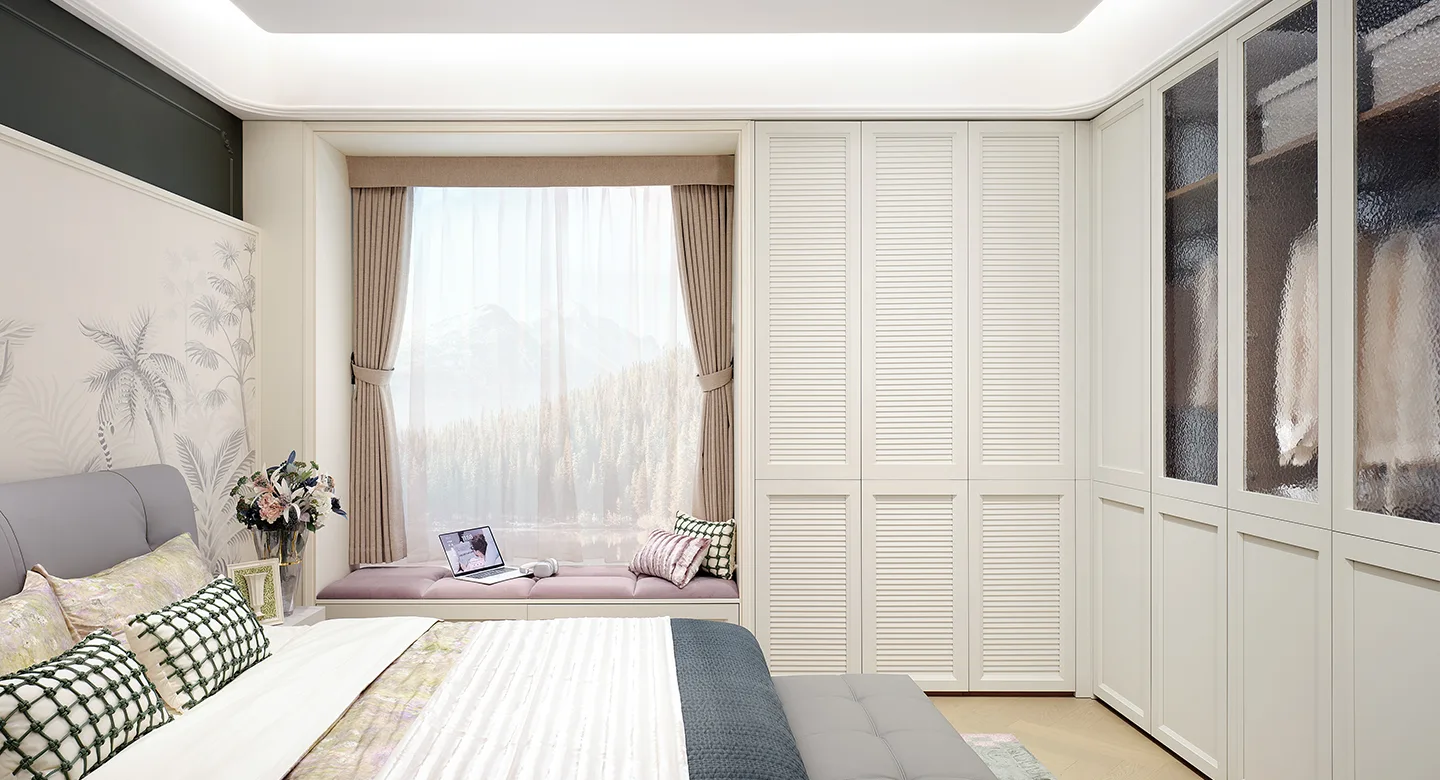 Thiết kế nội thất trọn gói phong cách Filoli Mỹ hiện đại màu xanh dương trắng