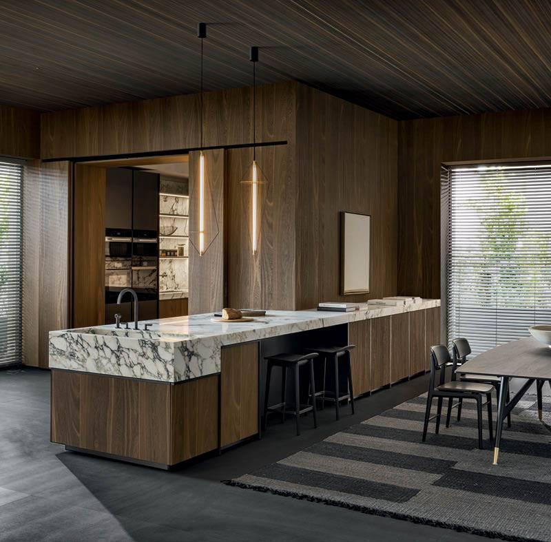 Thiết kế nội thất trọn gói phong cách Ý hiện đại phủ Veneer