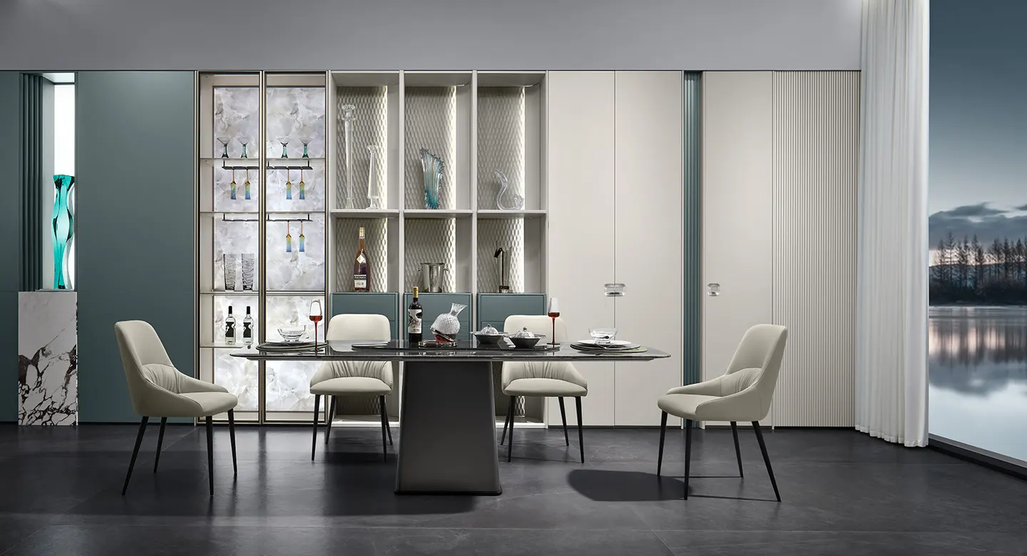 Thiết kế nội thất trọn gói sơn mài xanh Teal kết hợp trắng thanh lịch