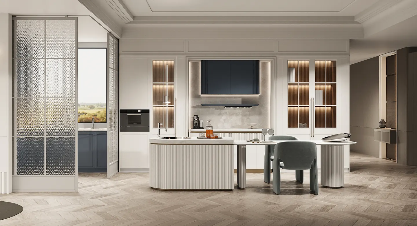 Thiết kế Thi công Tủ bếp FILOLI hiện đại pha cổ điển