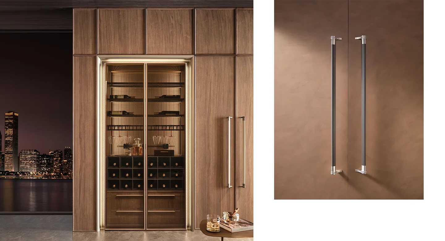 Thiết kế thi công Tủ bếp Golden Years màu đất với đảo bếp màu xanh