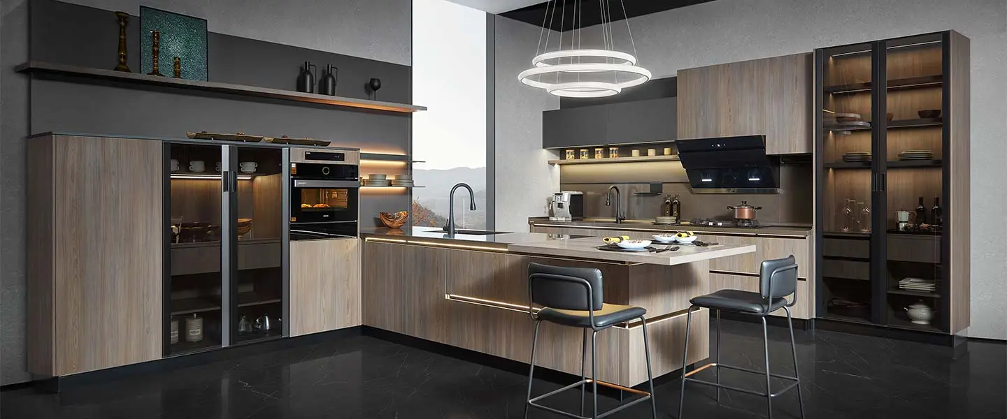 Thiết Kế Thi Công Tủ Bếp MEDELLIN Gỗ Công Nghiệp Melamine Hiện Đại