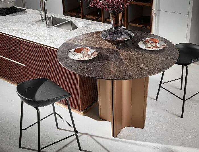 Thiết kế thi công Tủ bếp RODIN gỗ tự nhiên kết hợp gỗ Veneer hiện đại