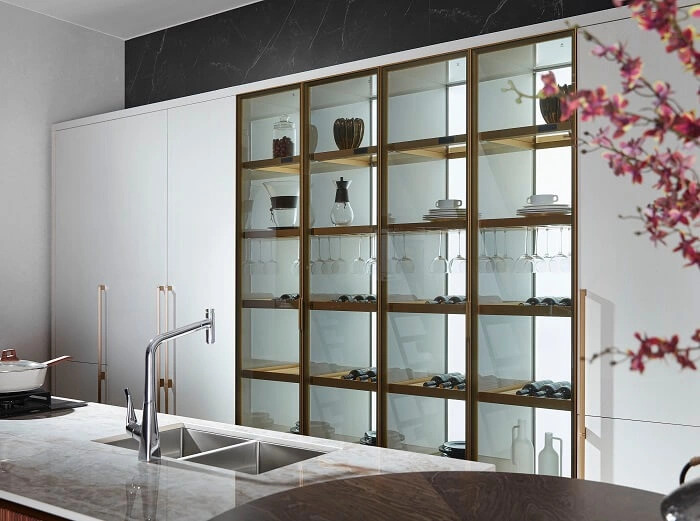 Thiết kế thi công Tủ bếp RODIN gỗ tự nhiên kết hợp gỗ Veneer hiện đại