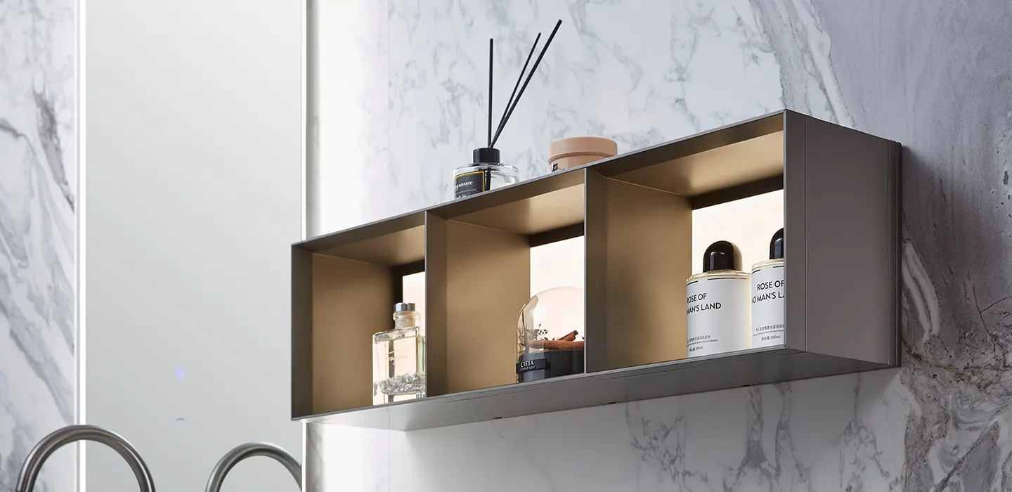 Thiết Kế Thi Công Tủ Lavabo Treo Tường Màu Trắng Hiện Đại Có Gương