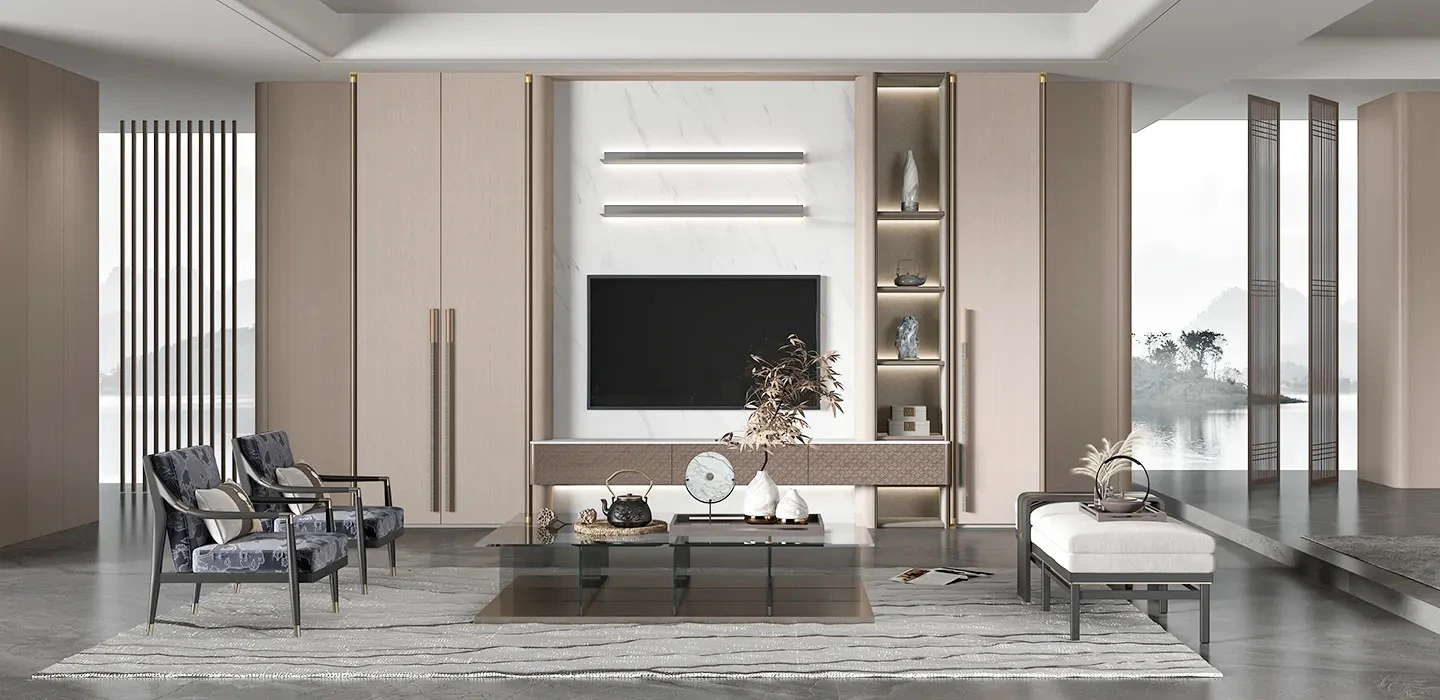 Thiết kế thi công Tủ quần áo cao cấp hiện đại tay nắm dài