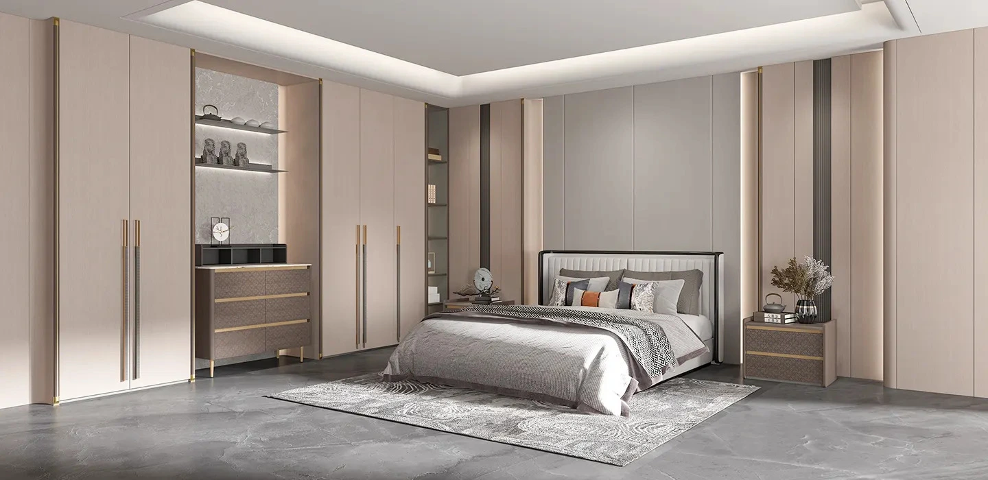 Thiết kế thi công Tủ quần áo cao cấp hiện đại tay nắm dài