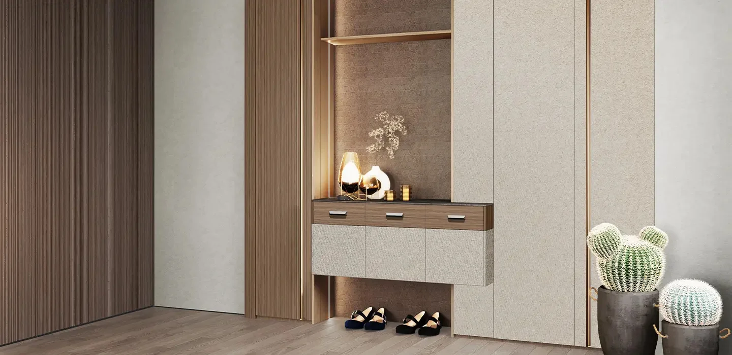 Thiết kế thi công Tủ quần áo hiện đại Walk-in Closet màu gỗ tự nhiên