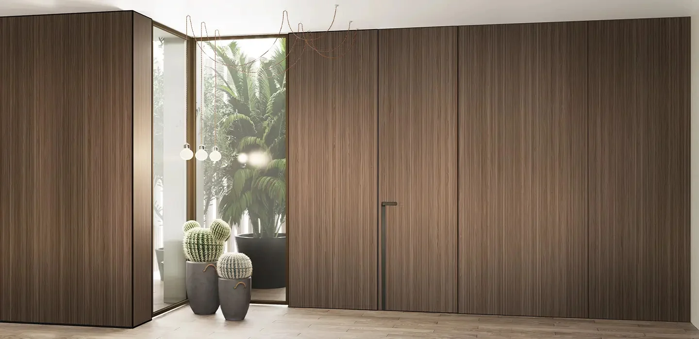Thiết kế thi công Tủ quần áo hiện đại Walk-in Closet màu gỗ tự nhiên