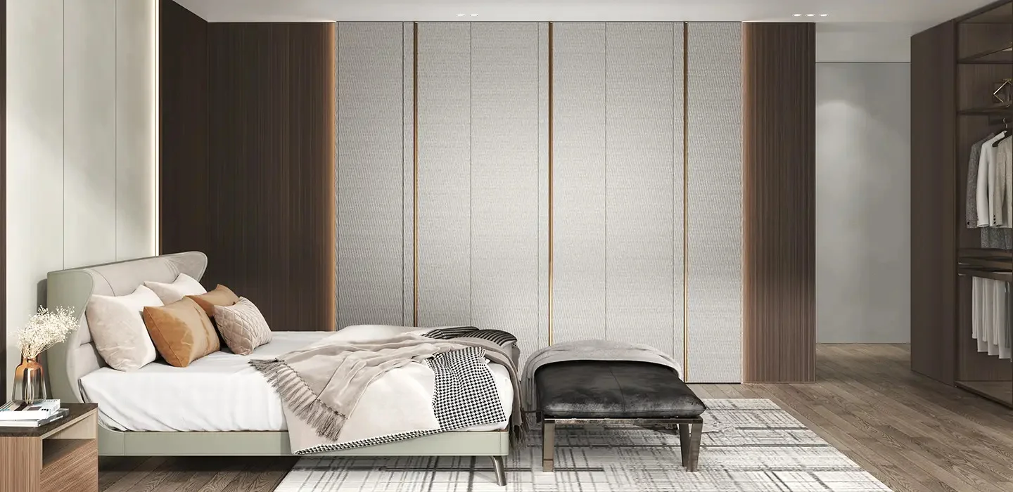 Thiết kế thi công Tủ quần áo hiện đại Walk-in Closet màu gỗ tự nhiên