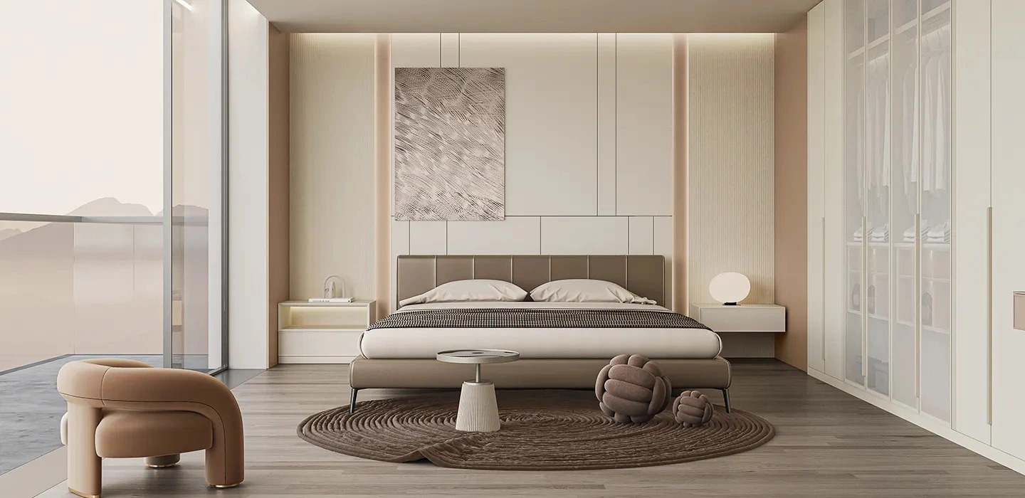 Thiết kế Thi công Tủ quần áo Neeta cánh mở màu kem và màu mơ
