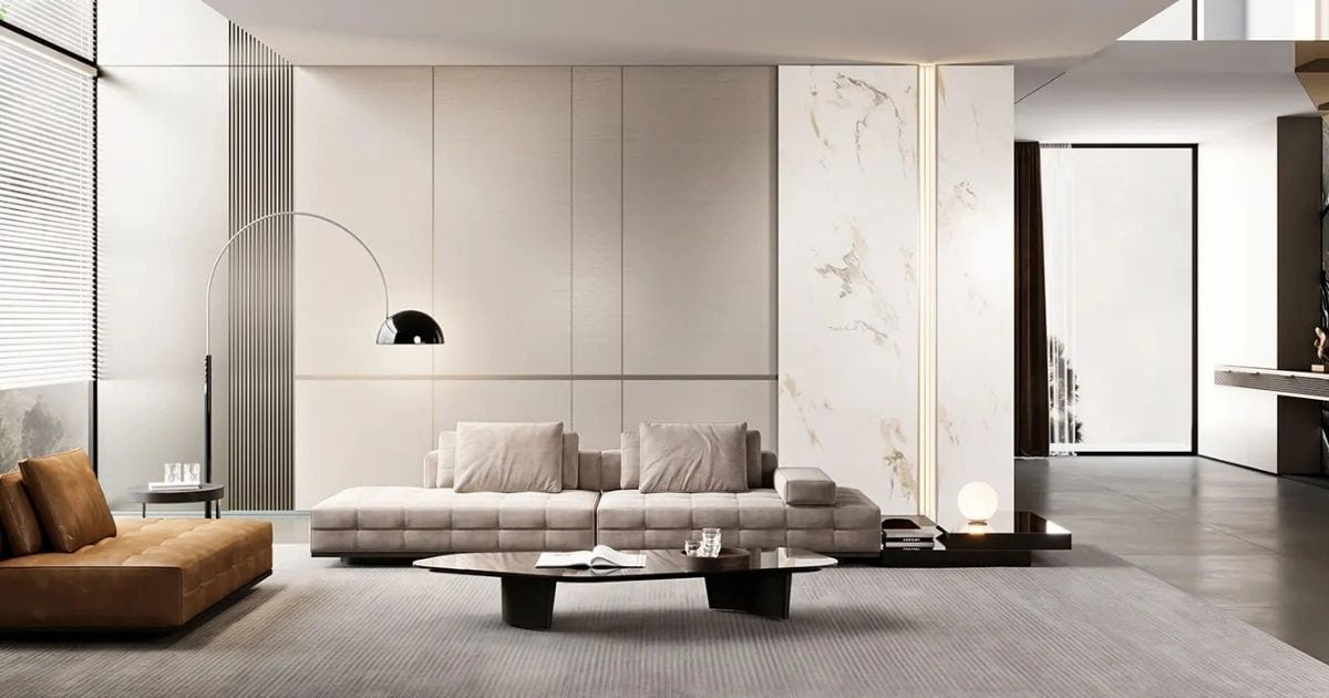 Thiết kế Thi công Tủ quần áo Urban Charm hiện đại không tay nắm màu xám