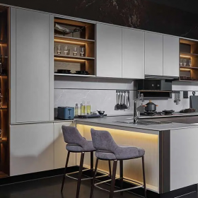 Thiết kế thi công Tủ bếp ANNE đẹp gỗ tự nhiên chữ L hiện đại