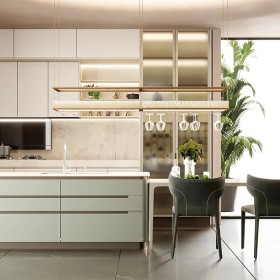Thiết kế Thi công Tủ bếp GLENDURGAN hiện đại hai tông màu