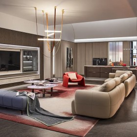 Thiết kế thi công Tủ bếp gỗ Veneer Ý cao cấp có đảo bếp POLYNESIA