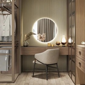 Thiết kế thi công Tủ quần áo hiện đại Walk-in Closet màu gỗ tự nhiên