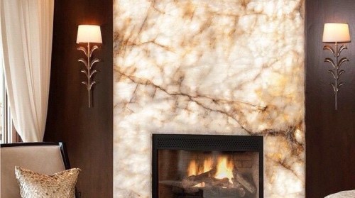 Đá Onyx ốp cầu thang và khu vực khác